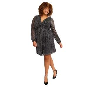 NEW Torrid Size 1 / Womens 1X Knotted Bodice Metallic Mini Cocktail Party Dress